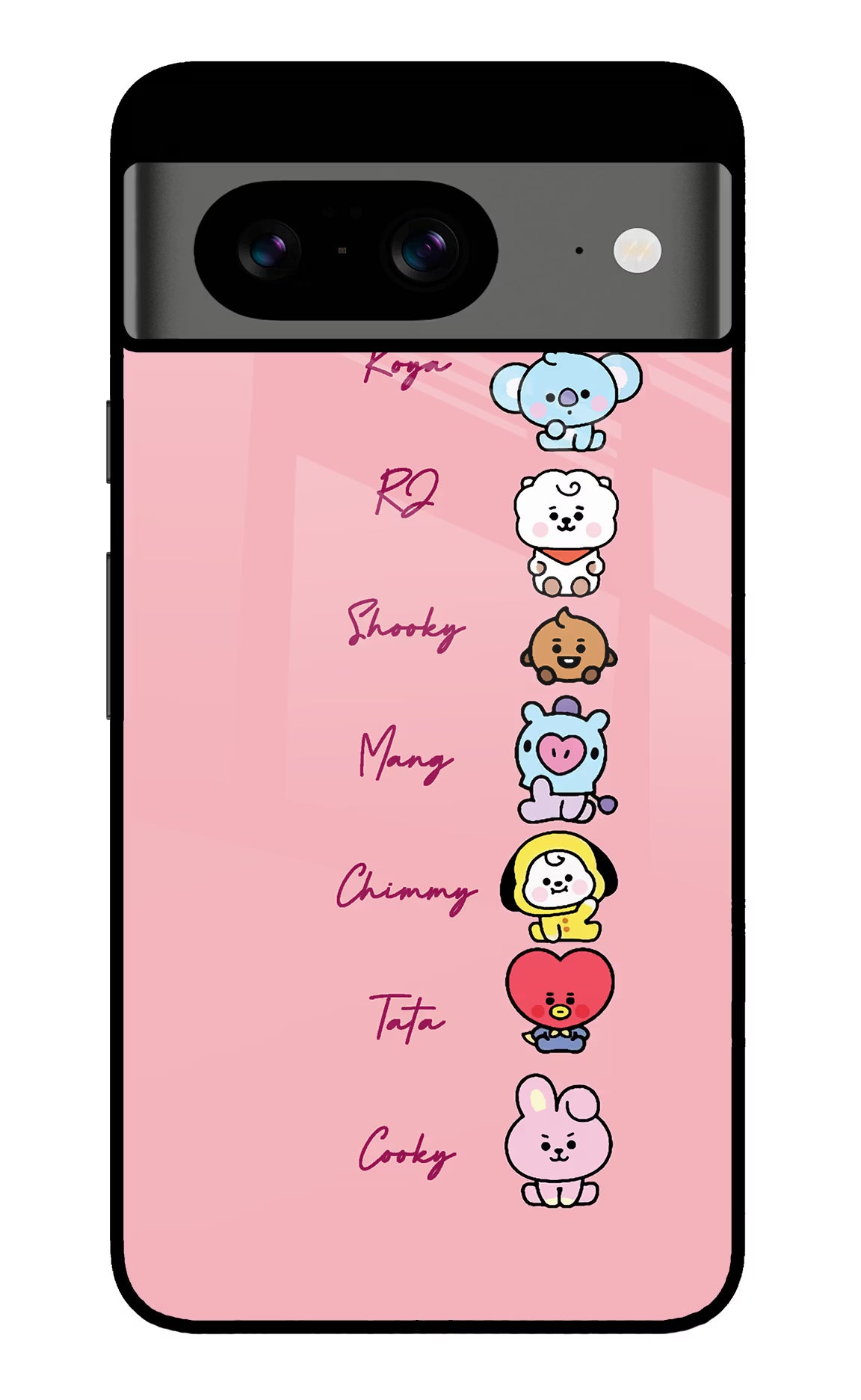 BTS names Google Pixel 8 Glass Case Back Cover by Casekaro