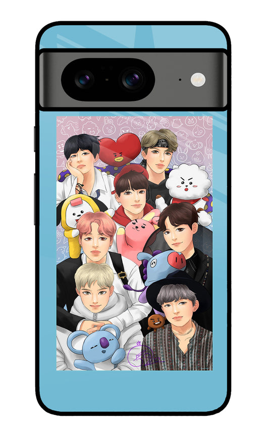 BTS with animals Google Pixel 8 Glass Case