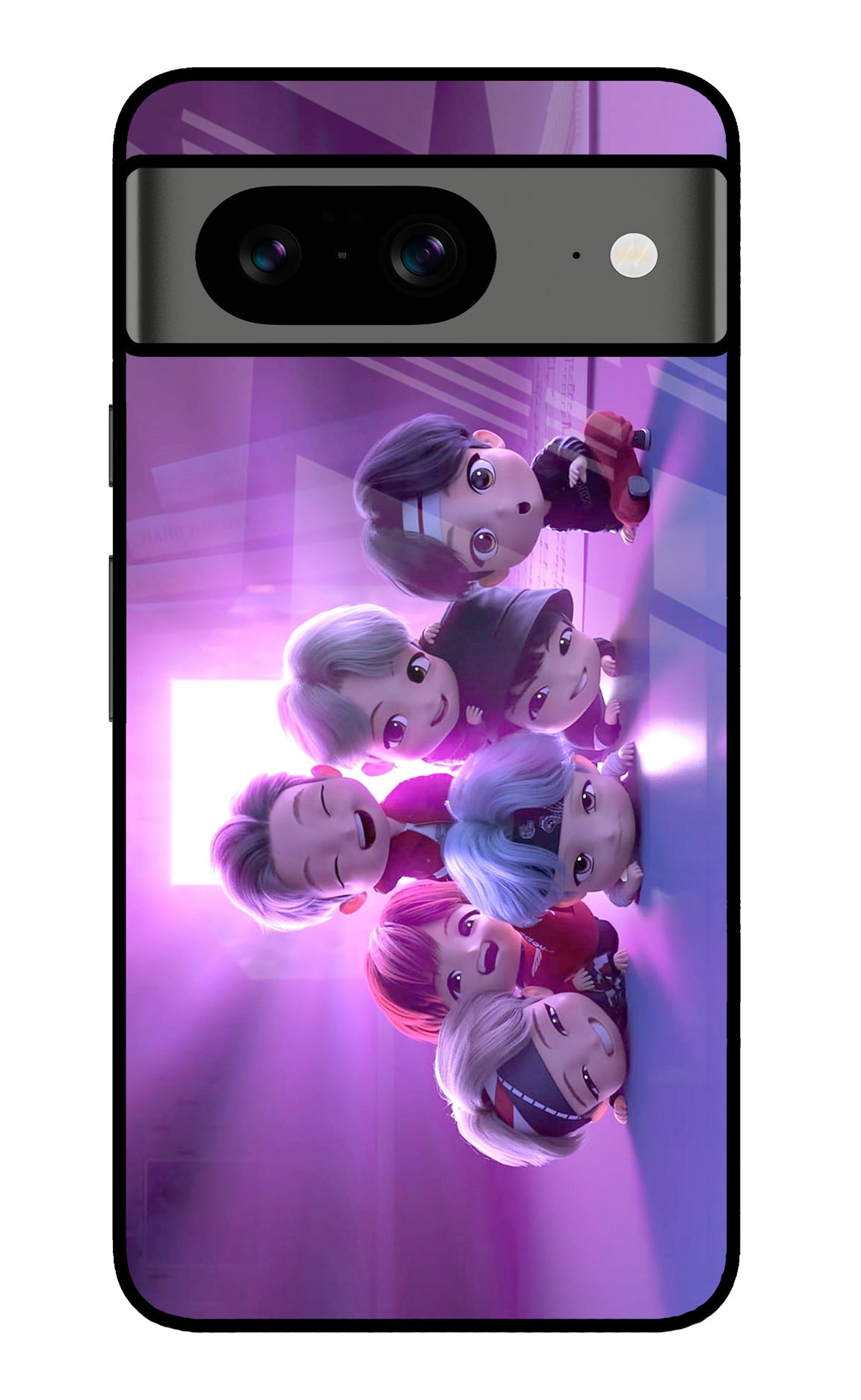 BTS Chibi Google Pixel 8 Glass Case