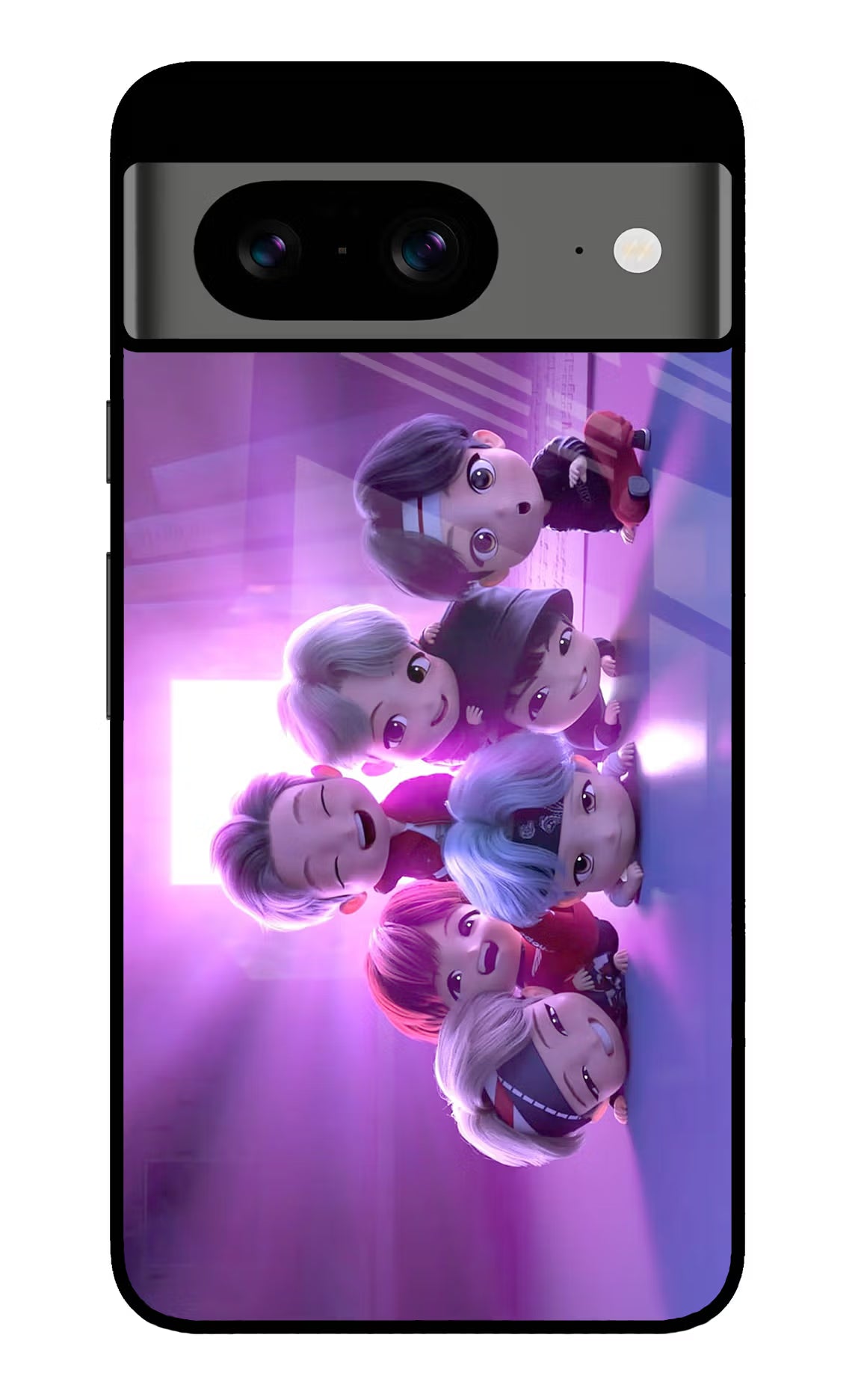 BTS Chibi Google Pixel 8 Glass Case