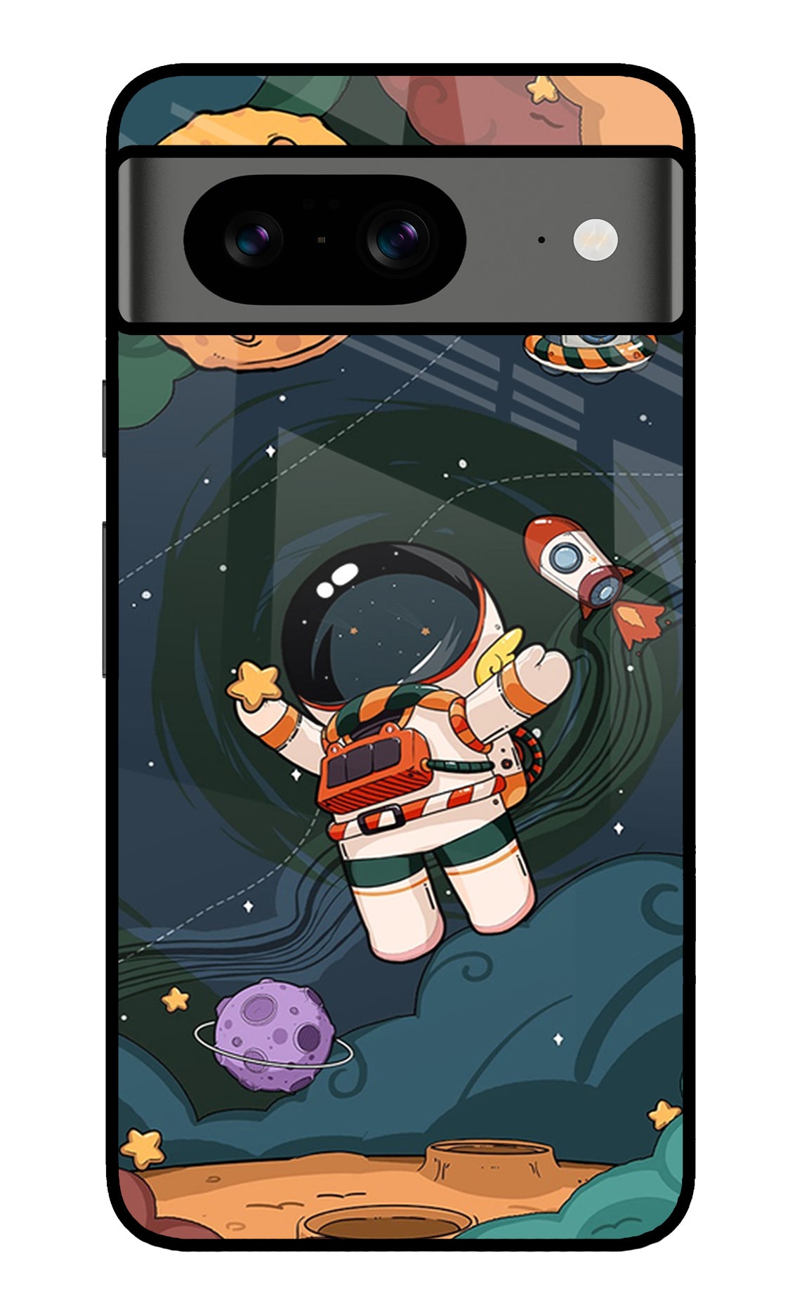 Cartoon Astronaut Google Pixel 8 Glass Case