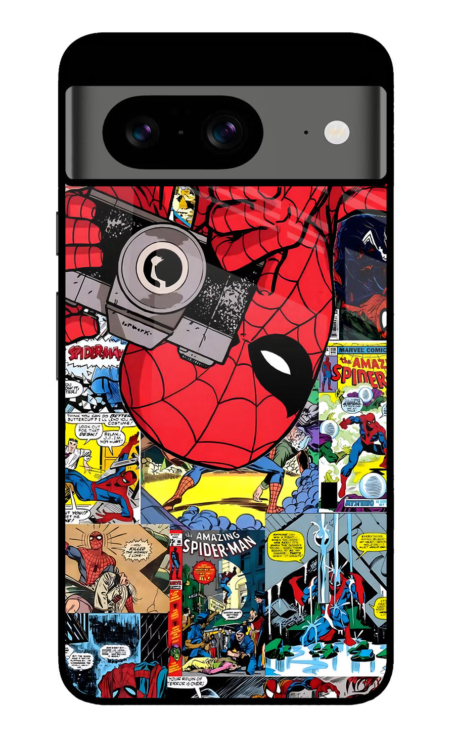 Spider Man Google Pixel 8 Back Cover, Glass case
