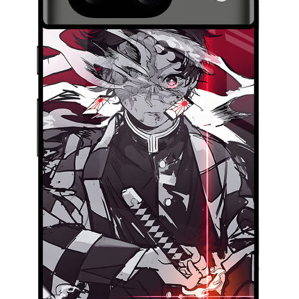 Demon Slayer Google Pixel 8 Glass Case Back Cover by Casekaro