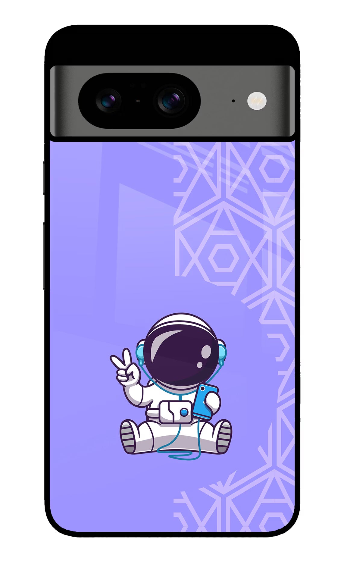 Cute Astronaut Chilling Google Pixel 8 Glass Case Back Cover by Casekaro