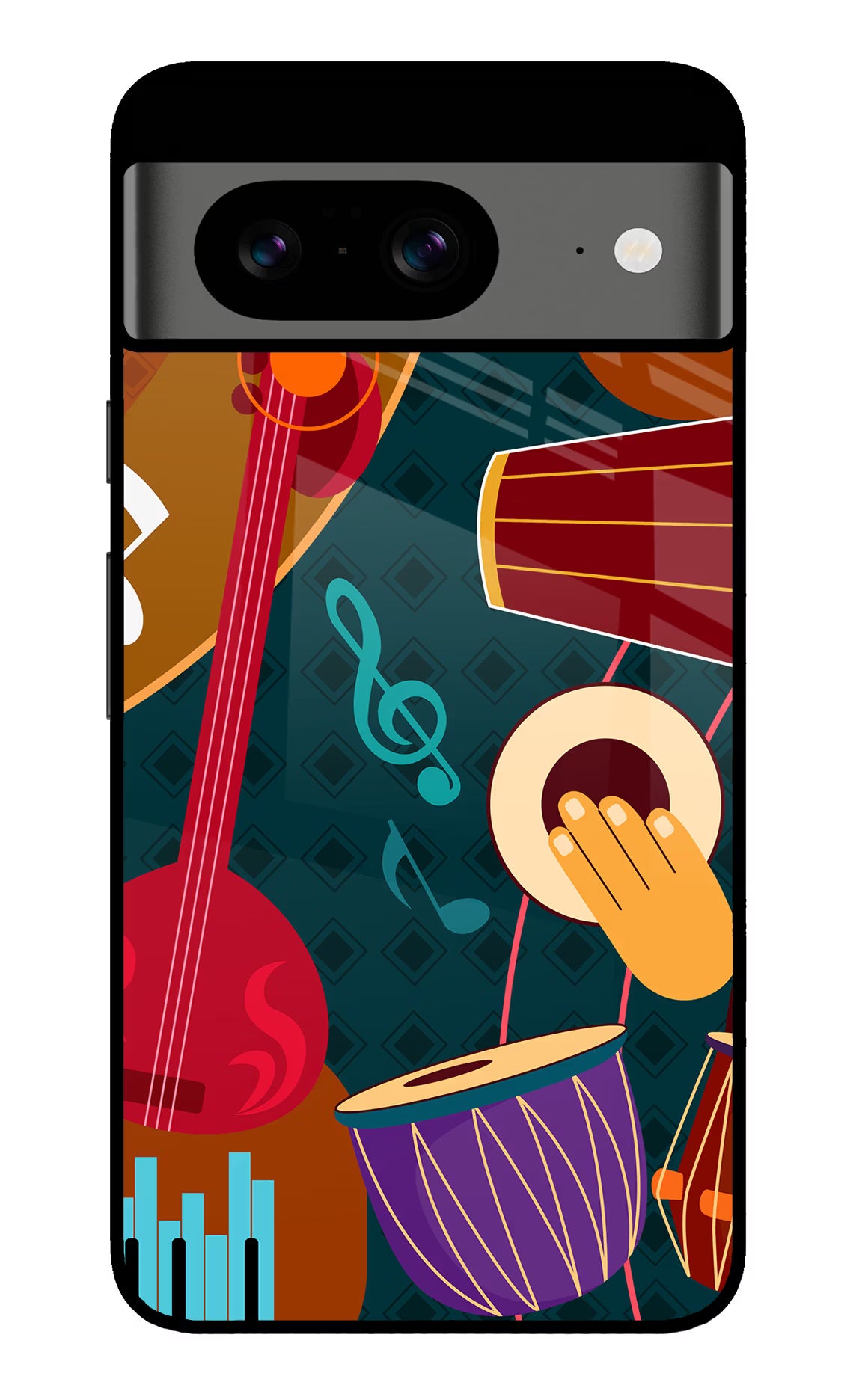 Music Instrument Google Pixel 8 Glass Case Back Cover by Casekaro