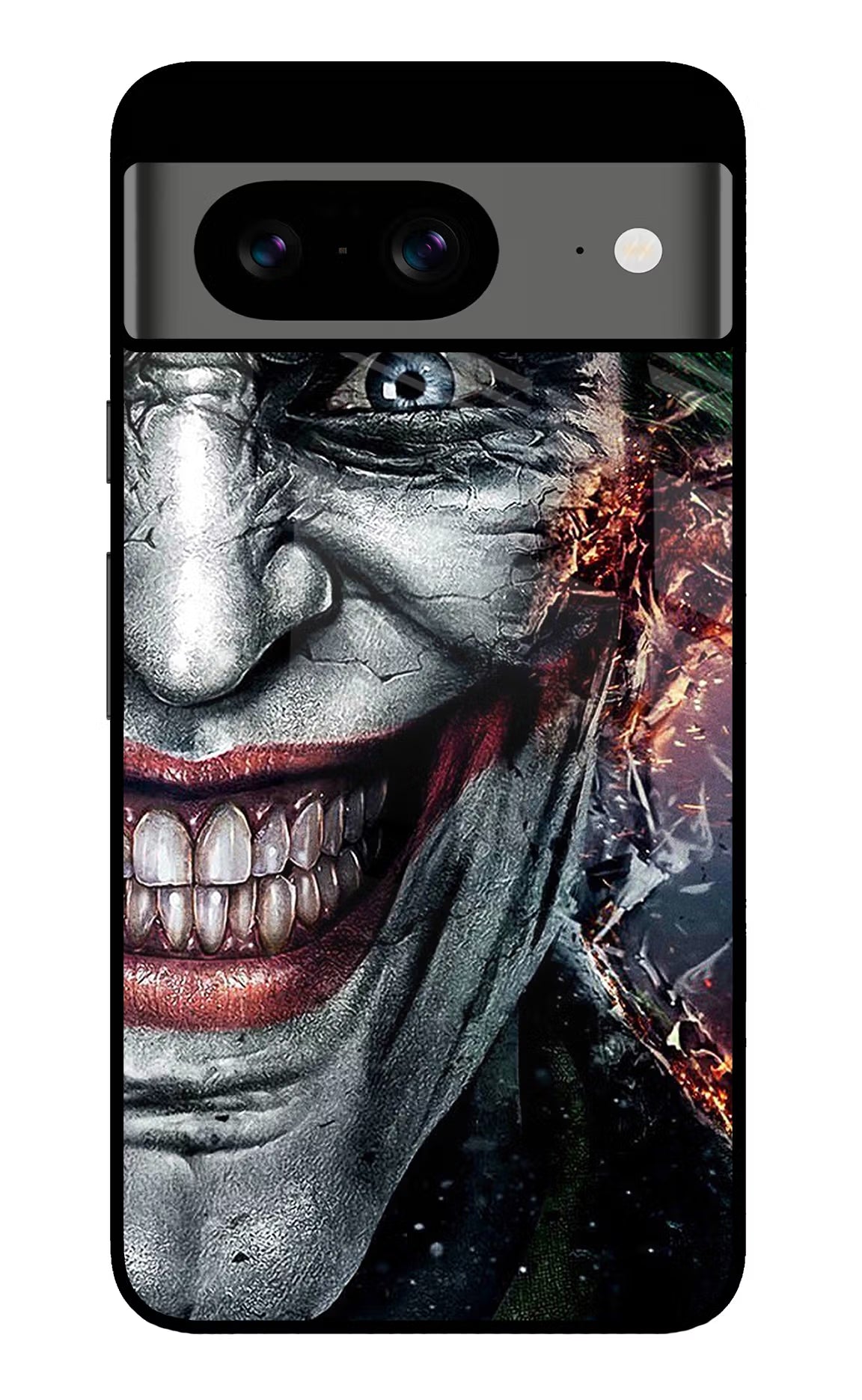 Joker Cam Google Pixel 8 Glass Case Back Cover by Casekaro