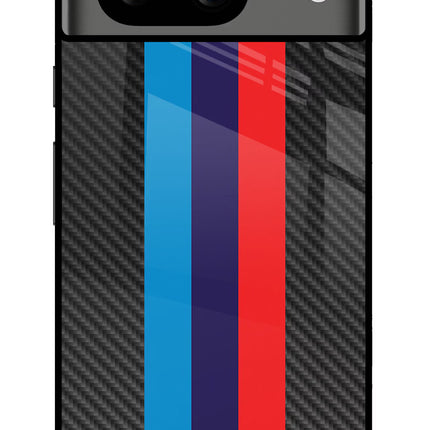 BMW Stripes Pattern Google Pixel 8 Glass Case Back Cover by Casekaro