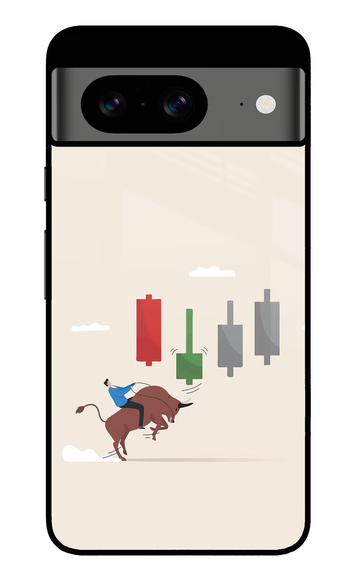 Bull Trading Momentum Google Pixel 8 Glass Case Back Cover by Casekaro