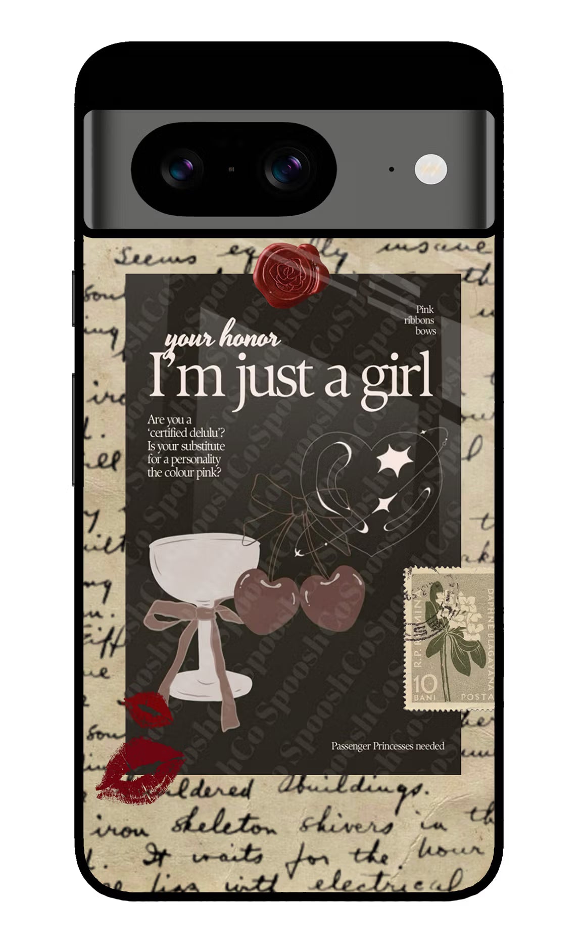 I am just a girl Google Pixel 8 Glass Case Back Cover by Casekaro