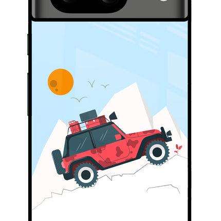 Mountain Trail Beast Google Pixel 8 Glass Case Back Cover by Casekaro