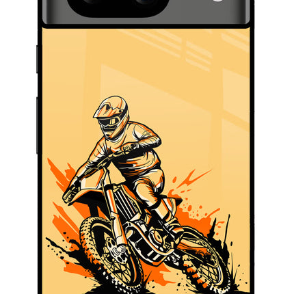 Off-Road Fury Google Pixel 8 Glass Case Back Cover by Casekaro