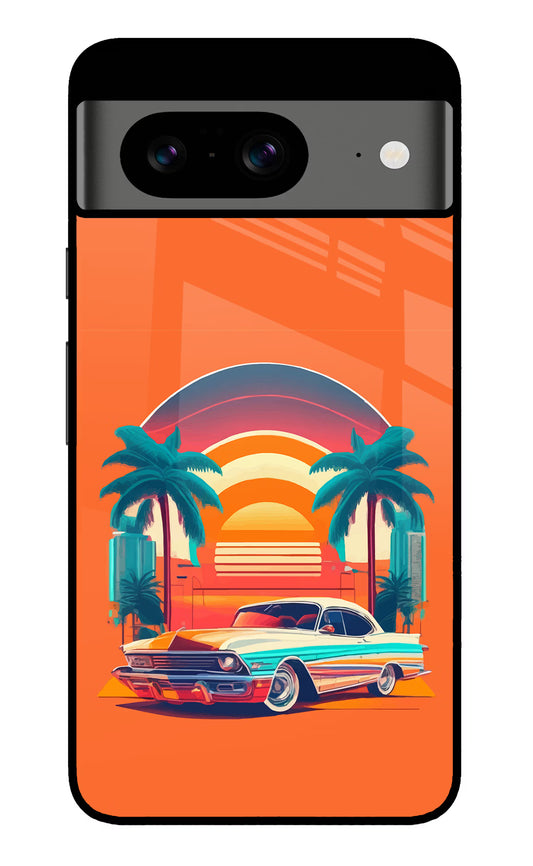 Palm Drive 80s Google Pixel 8 Glass Case