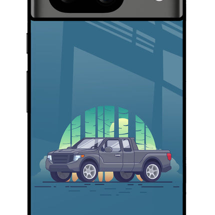 Retro Garage Vibe Google Pixel 8 Glass Case Back Cover by Casekaro