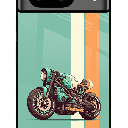 Striped Moto Drift Google Pixel 8 Glass Case