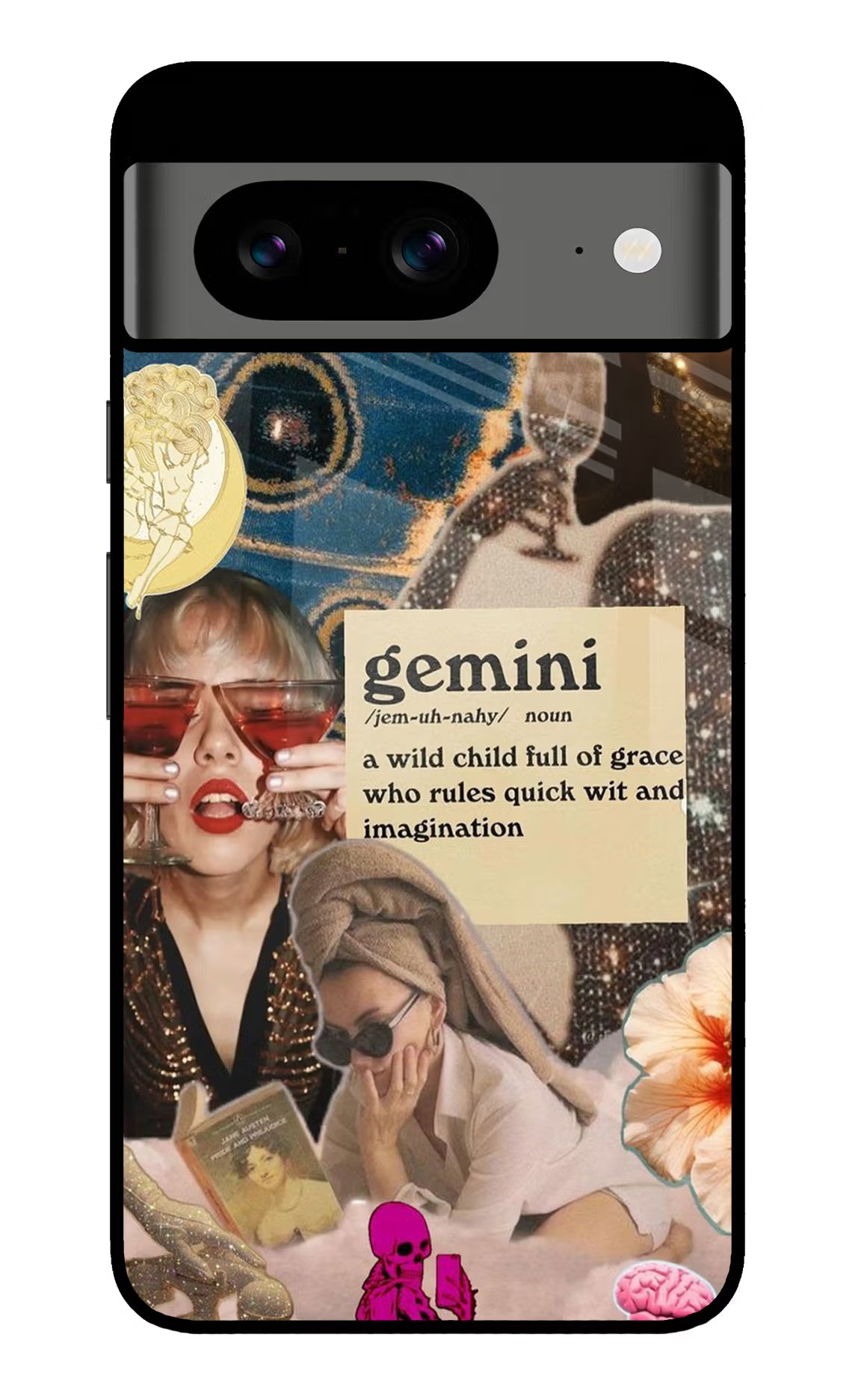 Gemini Zodiac Google Pixel 8 Glass Case Back Cover by Casekaro