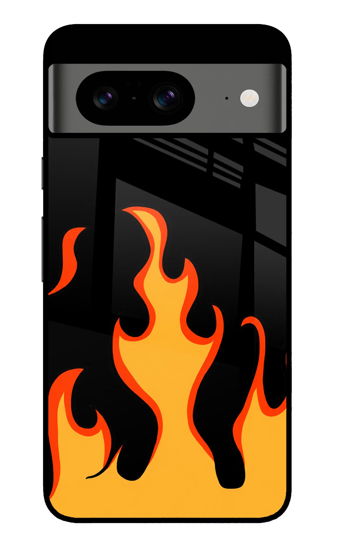Fired Up – Black Google Pixel 8 Glass Case Back Cover by Casekaro