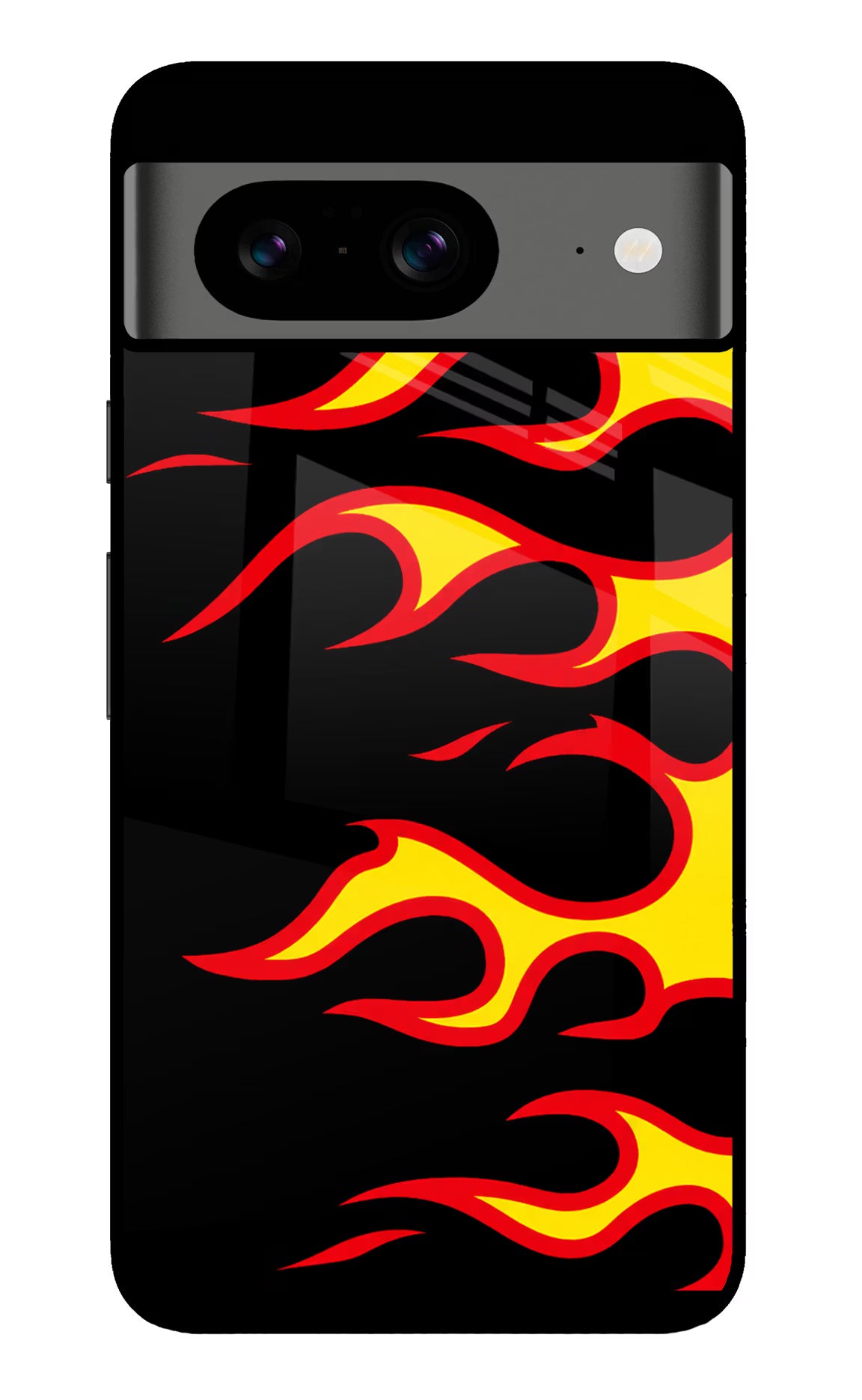 Side Sweep Flames Google Pixel 8 Glass Case
