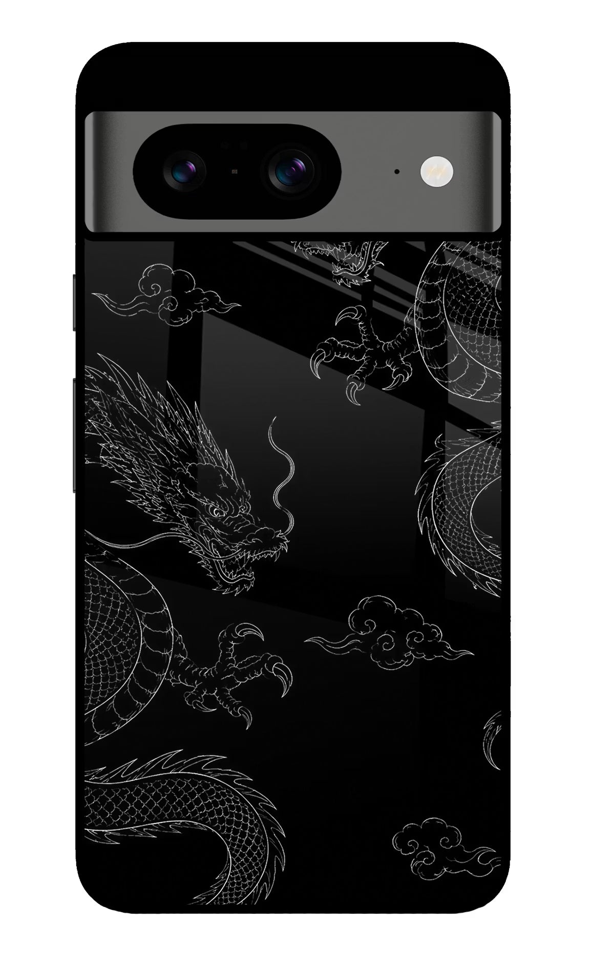 Twin Dragons Google Pixel 8 Glass Case