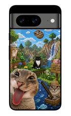 Minecraft Cat Chaos Google Pixel 8 Glass Case