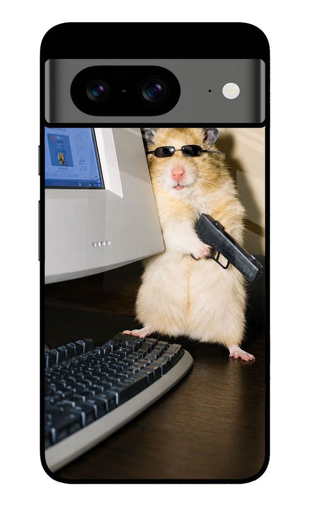 Hacker Hamster Google Pixel 8 Glass Case