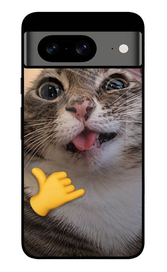 Silly Cat Call Google Pixel 8 Glass Case
