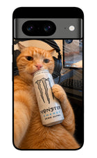 Gamer Cat Energy Google Pixel 8 Glass Case