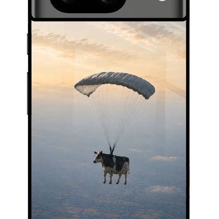 Skydiving Cow Google Pixel 8 Glass Case