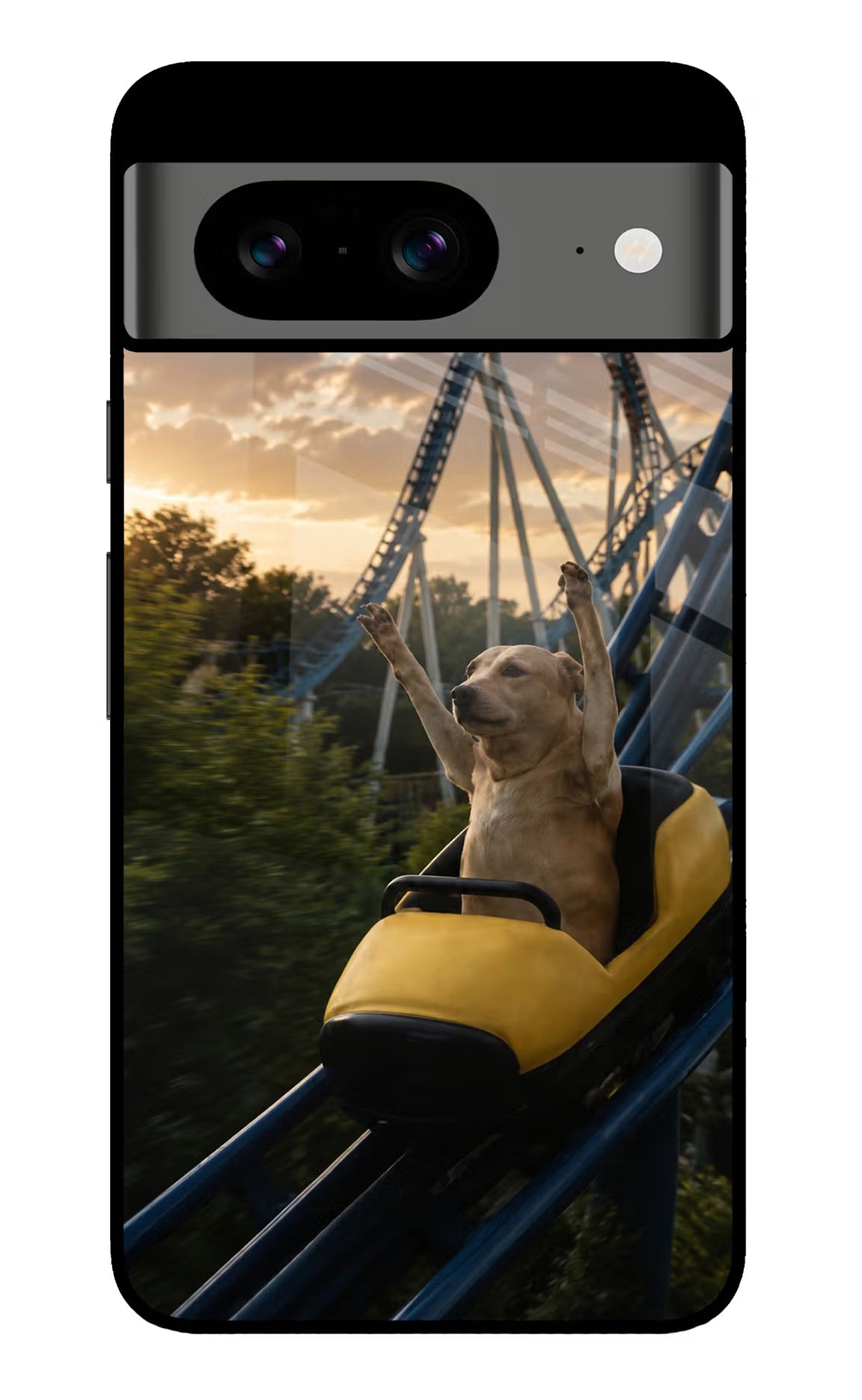 Rollercoaster Dog Google Pixel 8 Glass Case