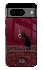 Midnight Cat Google Pixel 8 Glass Case