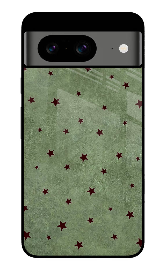 Green Stars Google Pixel 8 Glass Case