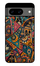 Folk Print Google Pixel 8 Glass Case