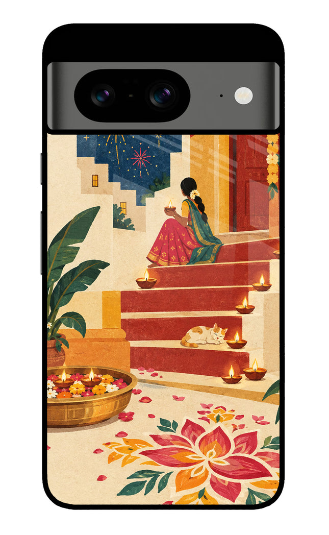 Diwali Rangoli Google Pixel 8 Glass Case