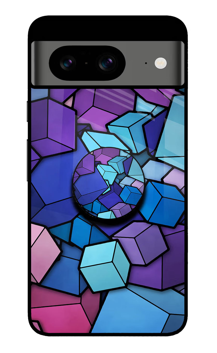Cubic Abstract Google Pixel 8 Pop Case, Glass case