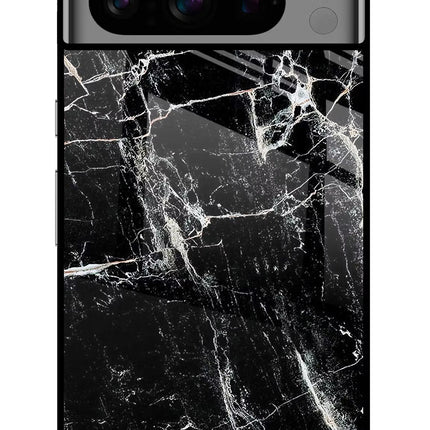Black Marble Texture Google Pixel 8 Pro Glass Case