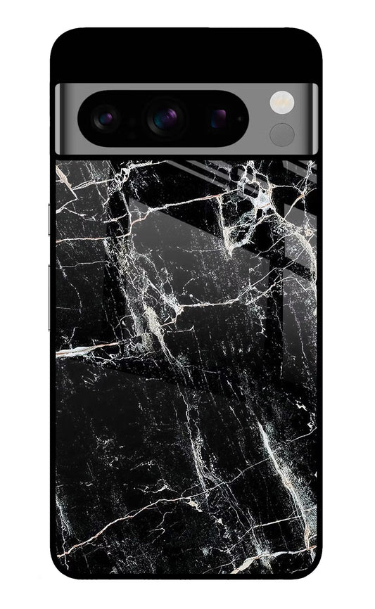 Black Marble Texture Google Pixel 8 Pro Glass Case