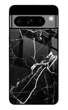 Black Marble Pattern Google Pixel 8 Pro Glass Case