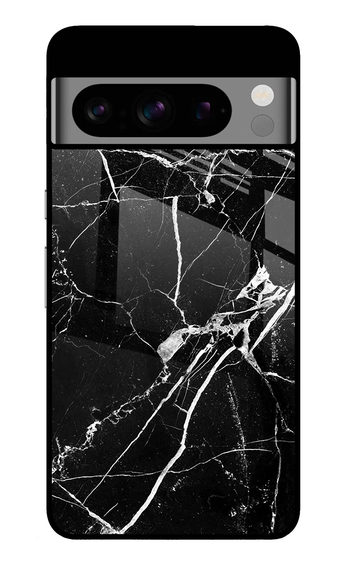 Black Marble Pattern Google Pixel 8 Pro Glass Case Back Cover by Casekaro