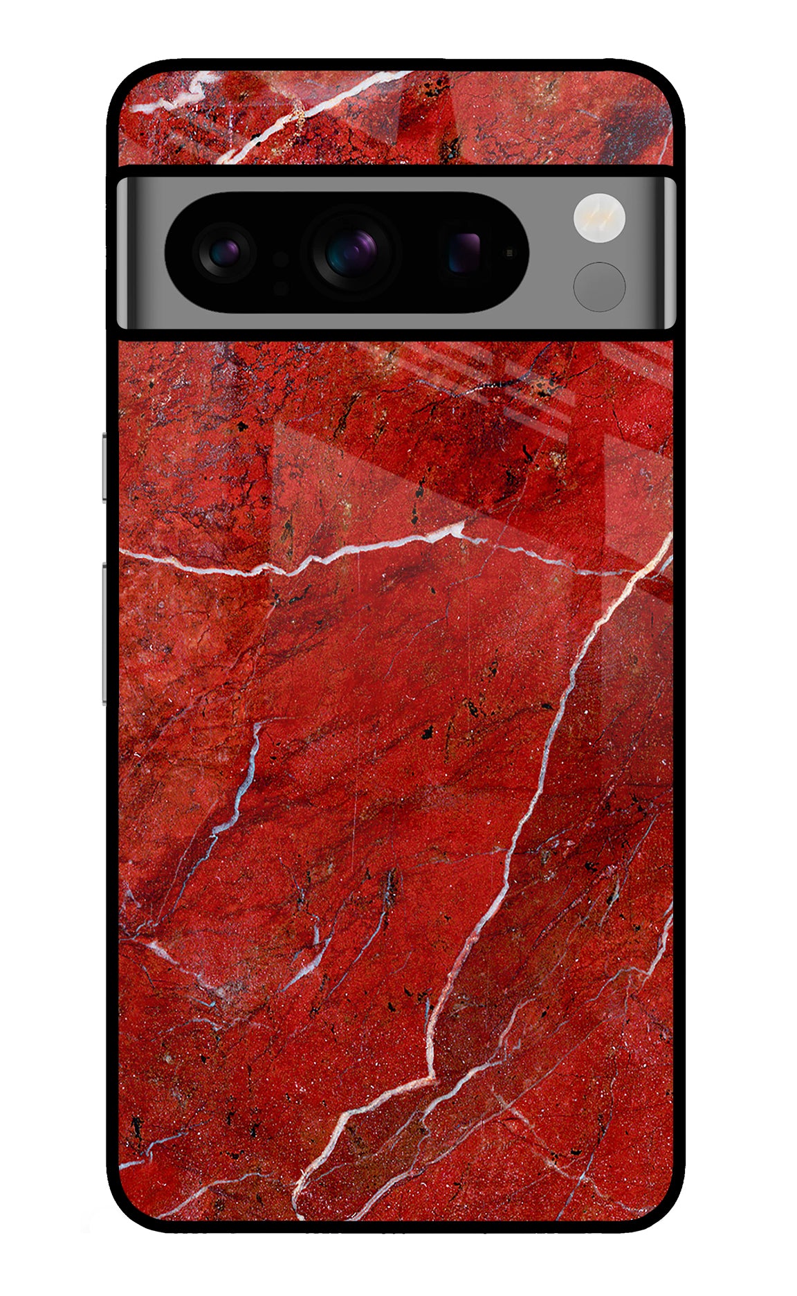 Red Marble Design Google Pixel 8 Pro Glass Case