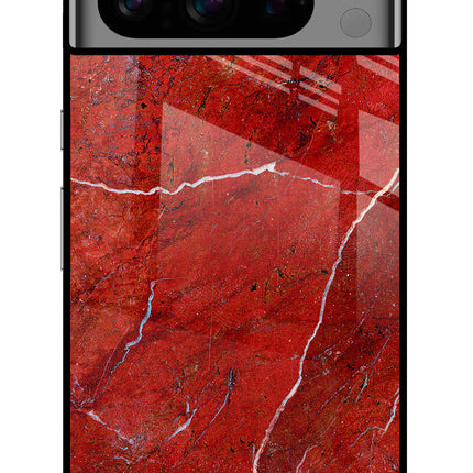 Red Marble Design Google Pixel 8 Pro Glass Case