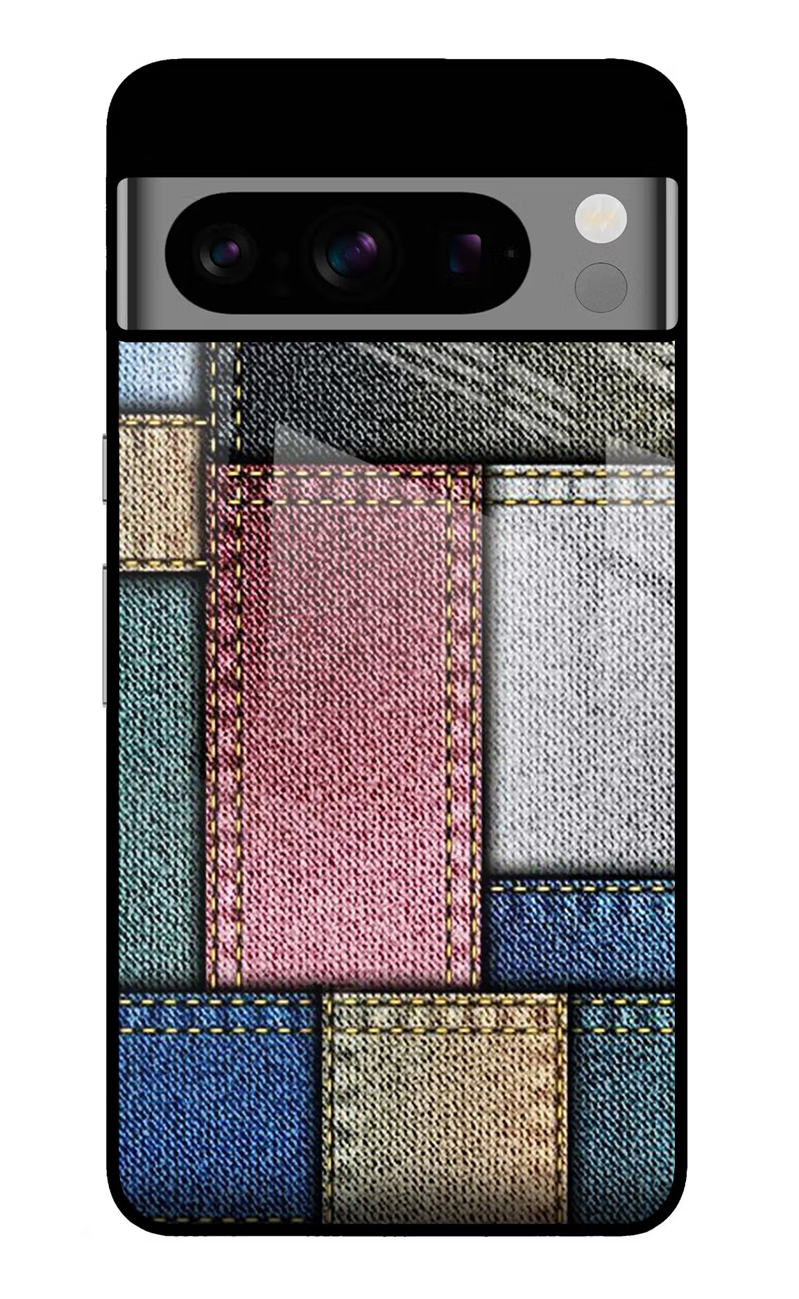 Multicolor Jeans Google Pixel 8 Pro Glass Case Back Cover by Casekaro