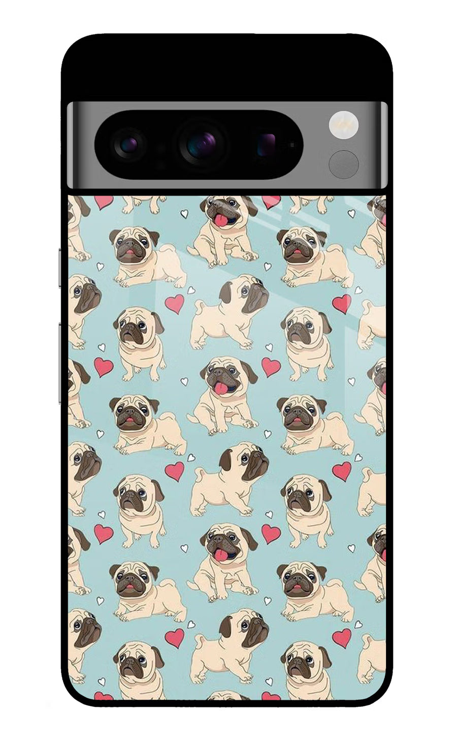 Pug Dog Google Pixel 8 Pro Back Cover, Glass case
