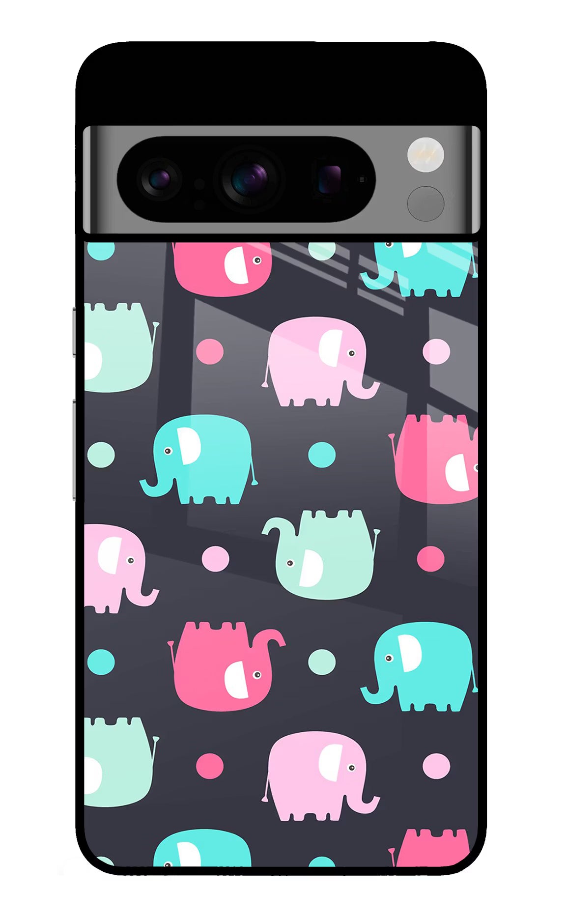Elephants Google Pixel 8 Pro Glass Case Back Cover by Casekaro
