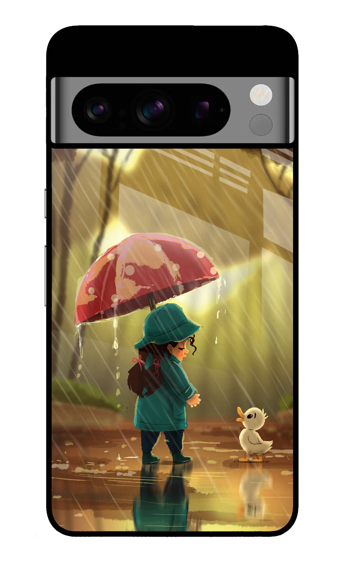 Rainy Day Google Pixel 8 Pro Glass Case Back Cover by Casekaro