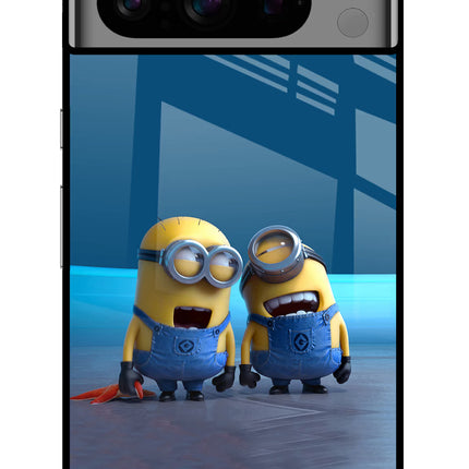 Minion Laughing Google Pixel 8 Pro Glass Case Back Cover by Casekaro