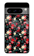 Rose Pattern Google Pixel 8 Pro Glass Case Back Cover by Casekaro