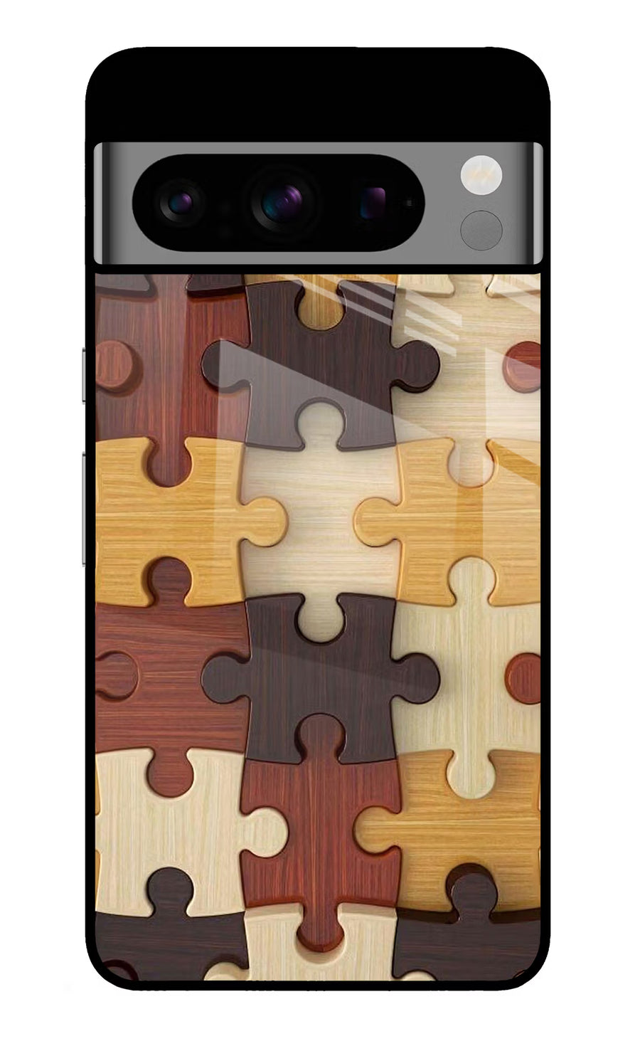 Wooden Puzzle Google Pixel 8 Pro Back Cover, Glass case