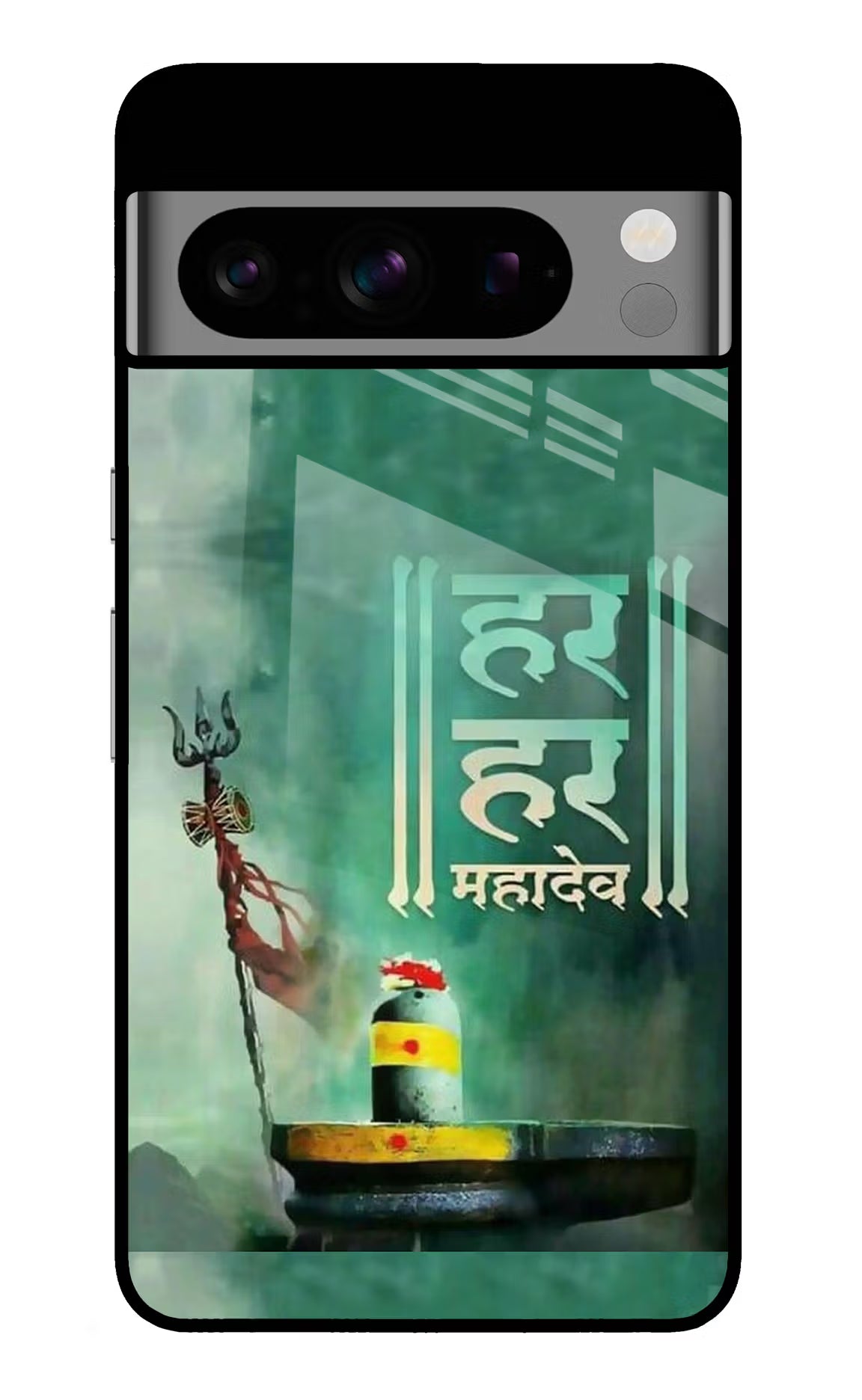 Har Har Mahadev Shivling Google Pixel 8 Pro Glass Case Back Cover by Casekaro