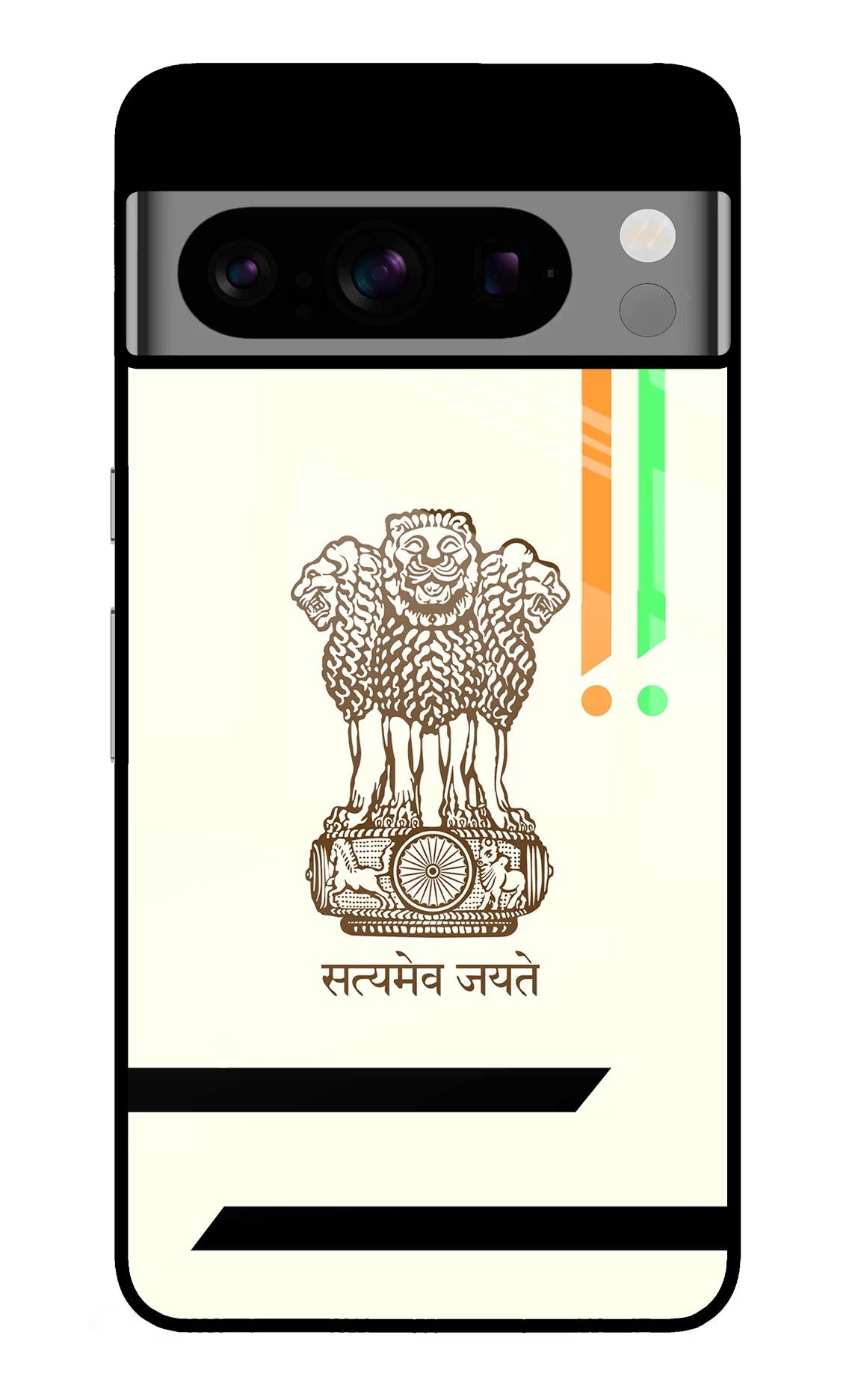 Satyamev Jayate Brown Logo Google Pixel 8 Pro Glass Case Back Cover by Casekaro