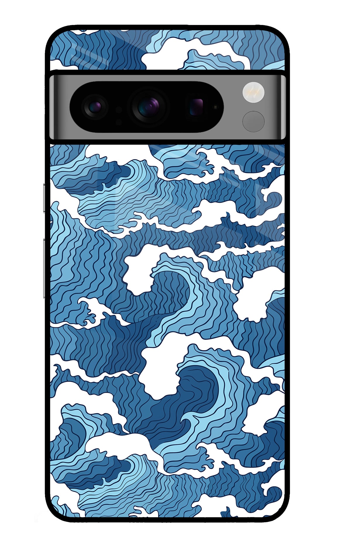 Blue Waves Google Pixel 8 Pro Glass Case