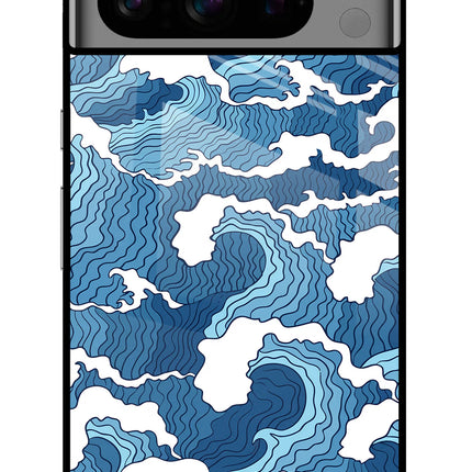 Blue Waves Google Pixel 8 Pro Glass Case